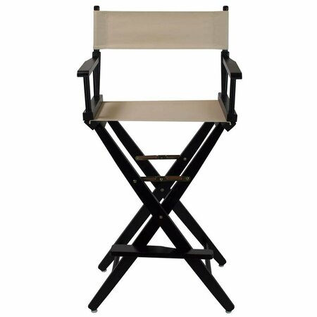 DOBA-BNT 206-32-032-12 30 in. Extra-Wide Premium Directors Chair, Black Frame with Natural Color Cover SA3286566